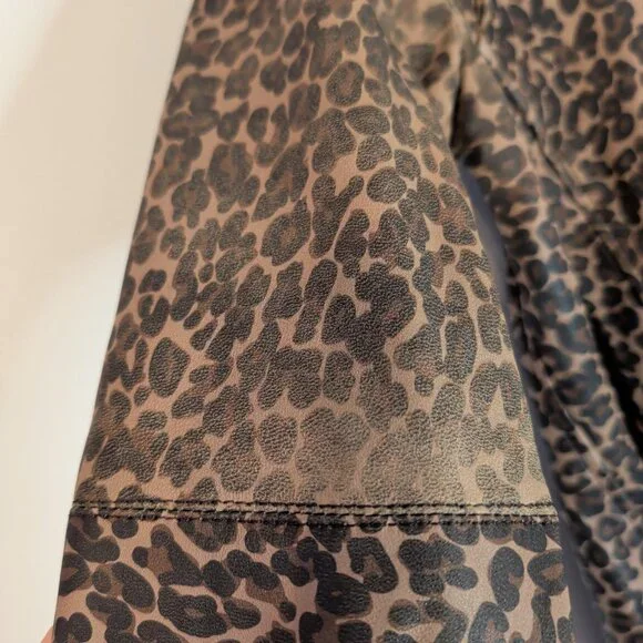 Veda Leopard Print Leather Biker Jacket - Picture 4 of 10